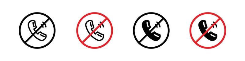 No call allowed icon. cell phone talk is not permitted symbol. no signal to do mobile call vector