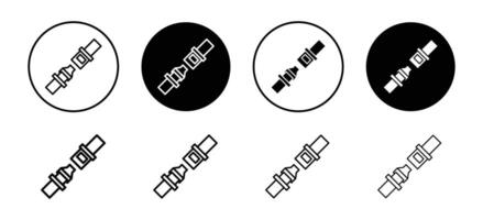 Open seat belt icon set collection for web vector
