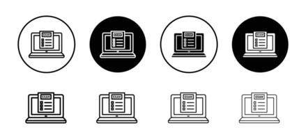Online exam test icon set collection for web vector