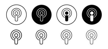Podcast icon set collection for web vector