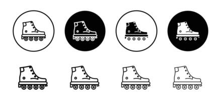 Roller skates icon set collection for web vector