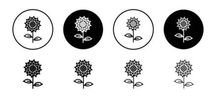 Sunflower icon set collection for web vector