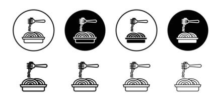 Spaghetti icon set vector