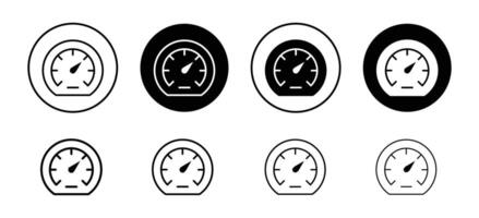 Speedometer icon depicting vehicle speed and performance, suitable for automotive and transportation projects vector