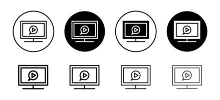online tutorials or e learning course to up skill icon. web media or lecture or class taking with the help of internet symbol. digital study or education set vector