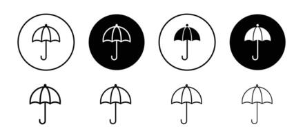 Umbrella icon depicting weather protection and rain gear, ideal for weather forecasts, outdoor activities, and travel designs vector