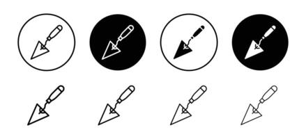 Trowel icon illustrating construction and masonry tools, suitable for building and home improvement projects vector