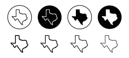Texas map icon set collection for web vector
