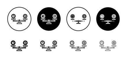 Time and money scale icon set collection for web vector