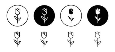 Tulip icon set collection for web vector