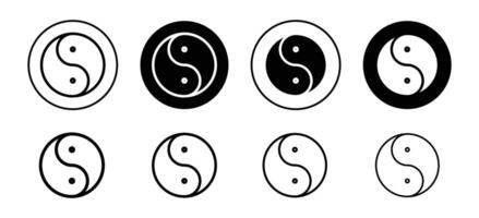 Yin yang icon set collection for web vector