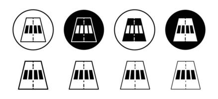 Zebra crossing icon set collection for web vector