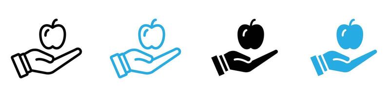 Apple in Hand Illustration Highlighting Fresh and Nutritious Fruit Choices vector