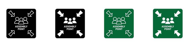 Assembly Point Icon Representing Emergency Gathering Locations vector