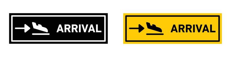 Airport arrival sign set collection for web vector