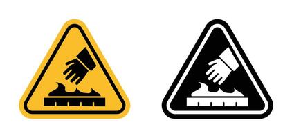 Caution warning about hot surface indicating risk of burns vector