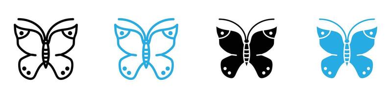 Butterfly icon set collection for web vector