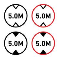 Five Meter Distance Sign Ensure Safety with Proper Distance Warnings vector