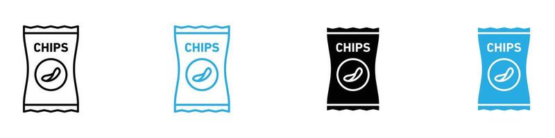 Crispy Chips Icon Ideal for Snack and Food-Related Designs vector