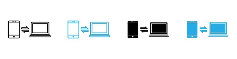 Data transfer icon set collection for web vector