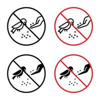Do Not Feed Birds Sign for Wildlife Conservation and Park Regulations vector