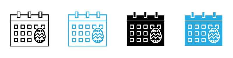 Ester calendar icon indicating the holiday or event schedule for Easter vector