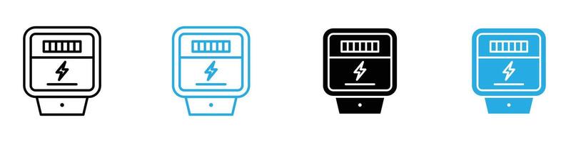 Electric meter icon representing electrical meter readings and usage vector