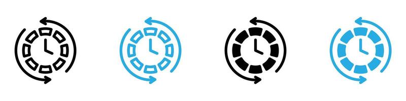 Course of time icon set collection for web vector