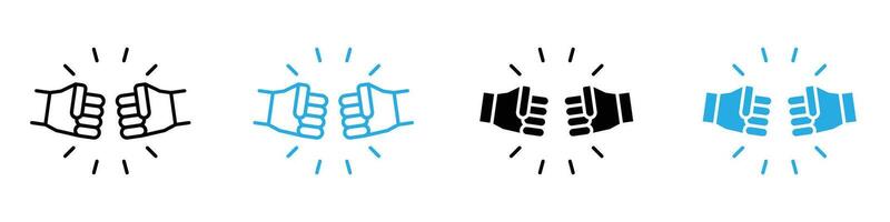 Fist Bump Icon for Greetings, Social Interaction, and Friendship Illustrations vector