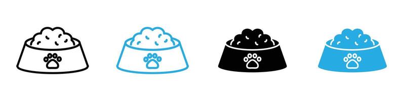Dog feeding icon set collection for web vector
