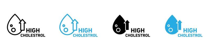 High cholesterol icon set collection for web vector