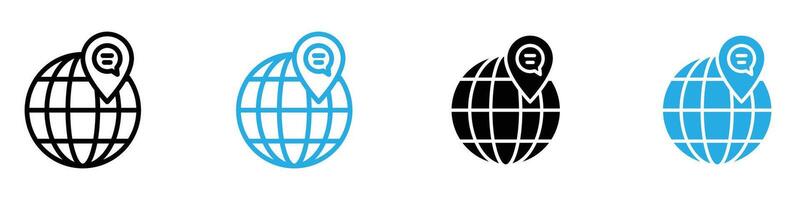 Global forum icon set depicting international meeting symbols, perfect for global communication and networking visuals. vector