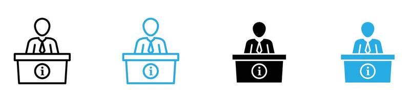 Help desk information icon set collection for web vector