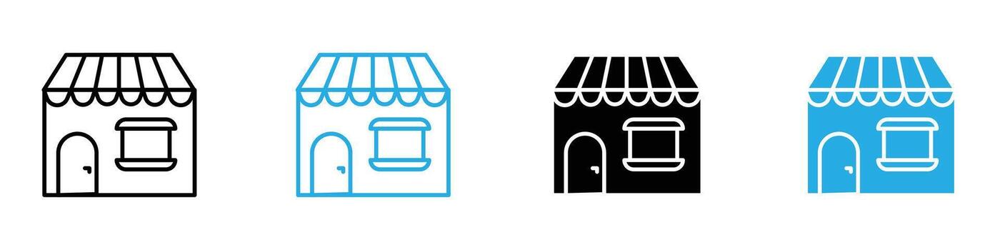 local Al por menor Tienda icono ideal para compras y comunidad negocio diseños vector