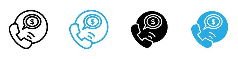 Loan call icon set collection for web vector