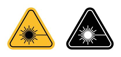 Laser Hazard Warning Icon Promote Safety in Laser-Use Areas vector