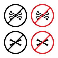 No bones sign indicating restriction on bone disposal or usage vector