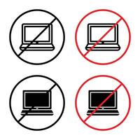 No computer sign vector