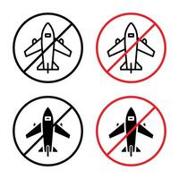 No Plane Sign for Restricted Airspace, Safety Warnings, and Public Notices Graphics vector