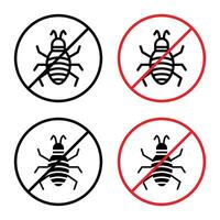 Prevent parasitic insect infestations with this no parasitic insects sign, featuring a warning symbol, icon, and prohibition label. vector