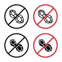 No peanut sign indicating a peanut-free area due to allergy concerns vector