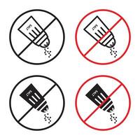 No Salt Allowed Sign Safety Icon for Restricting Salt Usage in Designated Areas vector