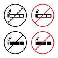 No Smoking Cigarette Sign for Health Warnings, Smoke-Free Areas, and Public Safety vector