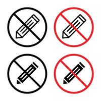 No writing permitted indicating unauthorized markings are prohibited vector