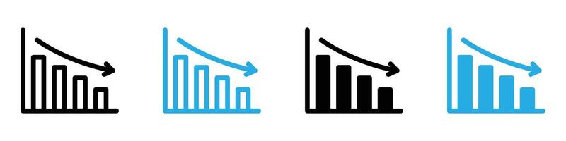 Reduction chart icon vector