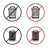 No Trash Symbol Advocating Cleanliness and Proper Waste Disposal vector