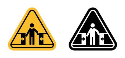 Risk of crushing warning sign vector