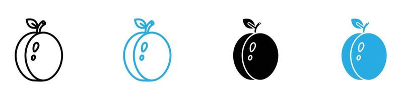 Plum icon set collection for web vector