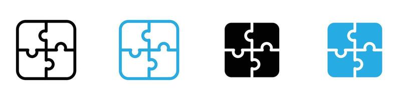 Puzzle icon set collection for web vector