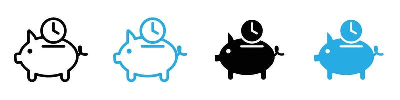 Save time icon set collection for web vector